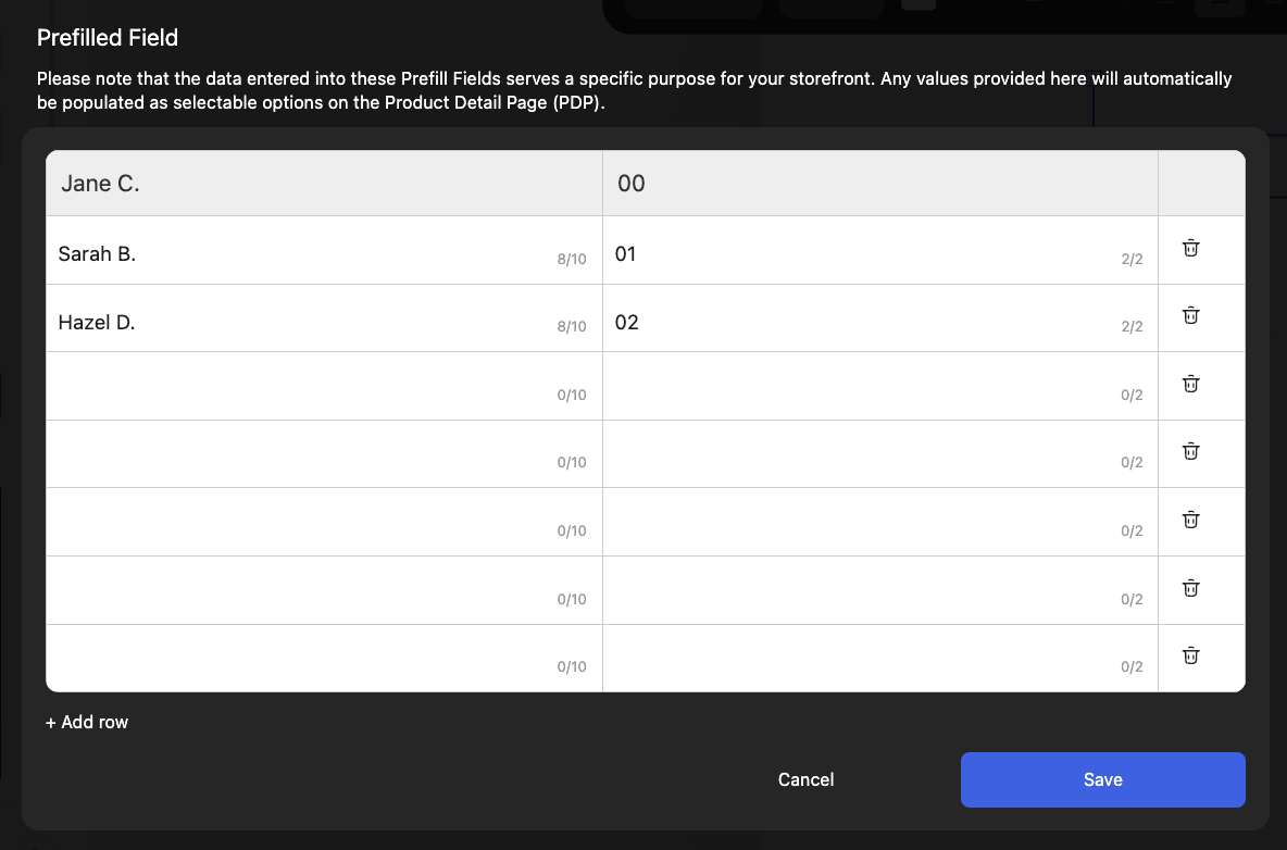 Brikl roster table with columns for Name, Number, and Position — each row is one player. Distributors paste the data straight from a spreadsheet.
