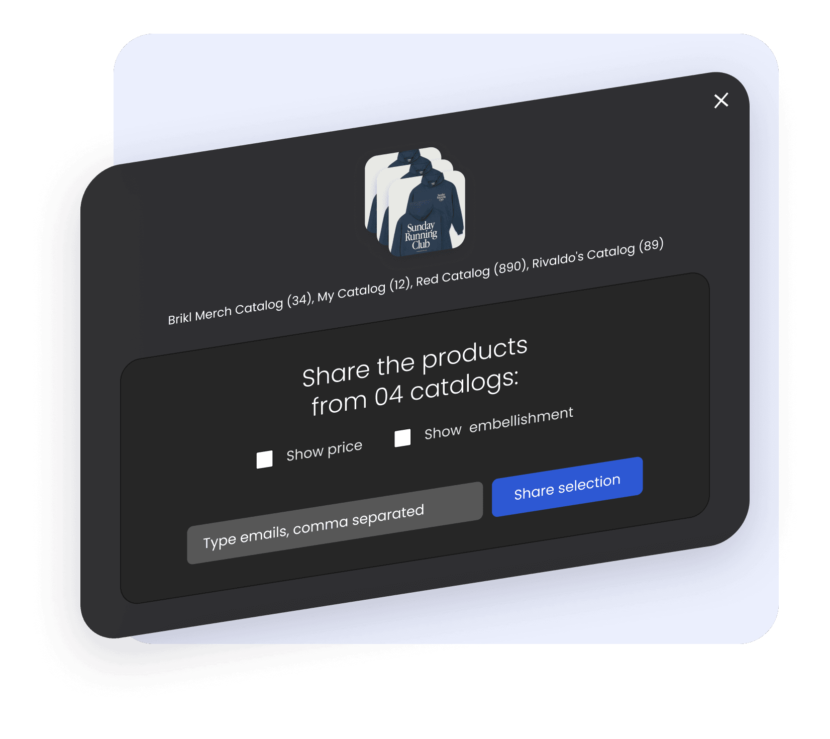 Brikl presentations — share product catalogs and collect client feedback
